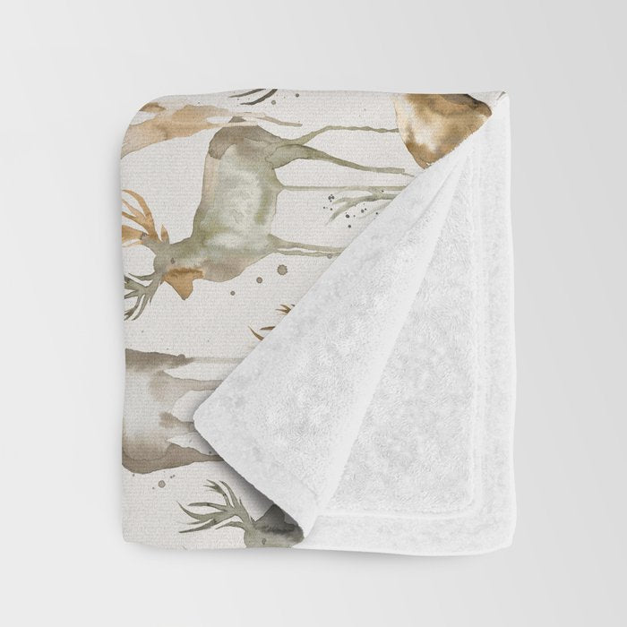 Fall Winter Woodland Deer Animals Throw Blanket Gallery Image 3