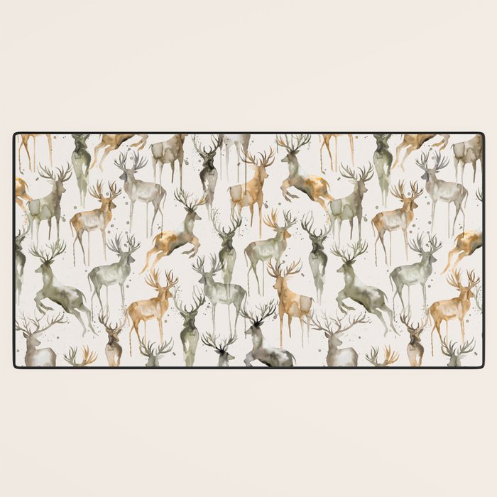 Fall Winter Woodland Deer Animals Desk Mat Gallery Image 3