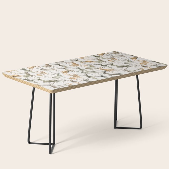 Fall Winter Woodland Deer Animals Coffee Table Gallery Image 1