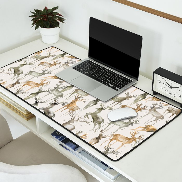 Fall Winter Woodland Deer Animals Desk Mat Gallery Image 2