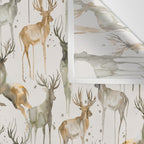 Fall Winter Woodland Deer Animals Wall Tapestry Gallery Image 3