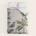 Tropical Birds Paradise Vintage Botanical Illustration Comforter Gallery Image 6