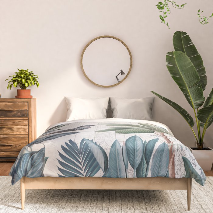 Tropical Birds Paradise Vintage Botanical Illustration Comforter Gallery Image 3