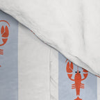 Red Lobsters On Hand-Painted Blue Stripes Comforter Gallery Image 4