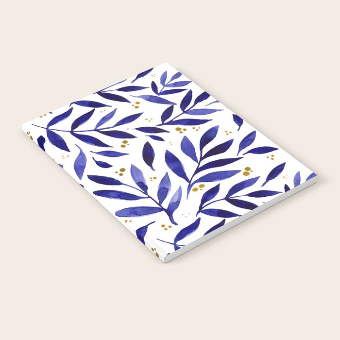Pretty watercolor branches - blue and yellow Notebook Gallery Image 2