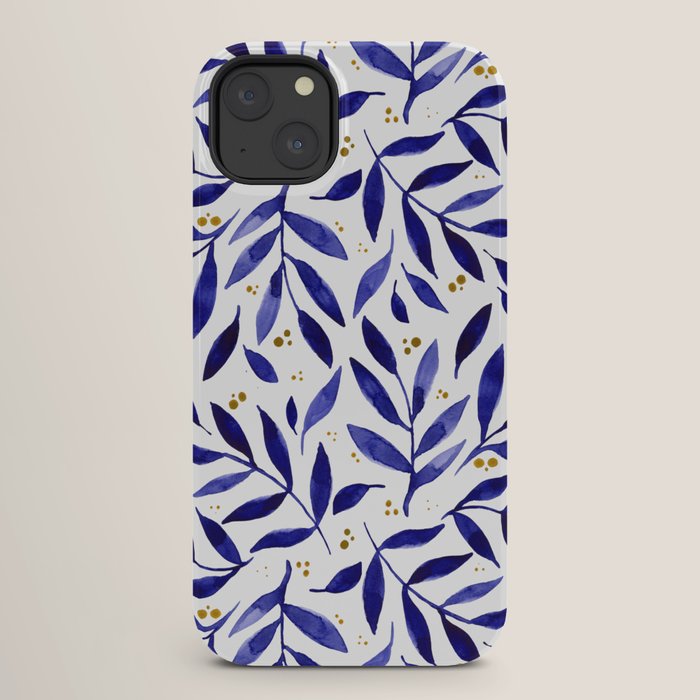 Pretty watercolor branches - blue and yellow iPhone Case Gallery Image 26