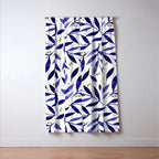 Pretty watercolor branches - blue and yellow Window Curtain Gallery Image 3