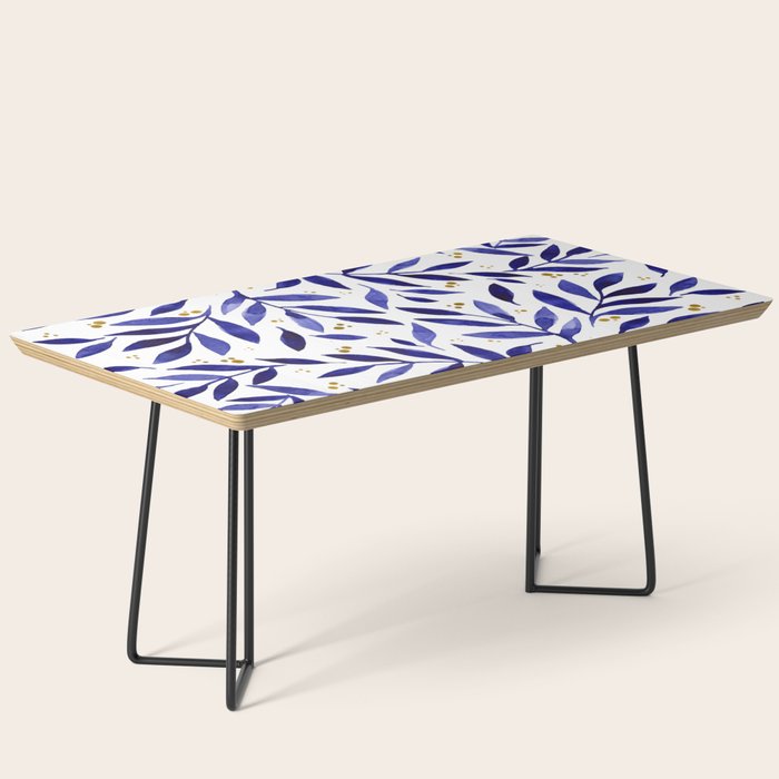Pretty watercolor branches - blue and yellow Coffee Table Gallery Image 1