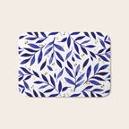 Pretty watercolor branches - blue and yellow Bath Mat Gallery Image 1
