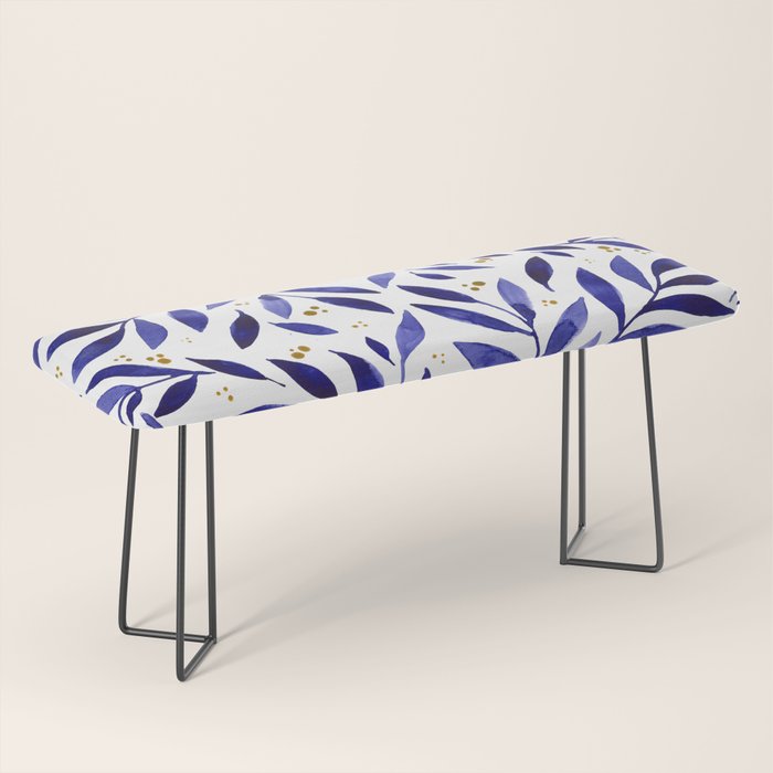 Pretty watercolor branches - blue and yellow Bench Gallery Image 1