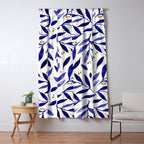 Pretty watercolor branches - blue and yellow Window Curtain Gallery Image 5