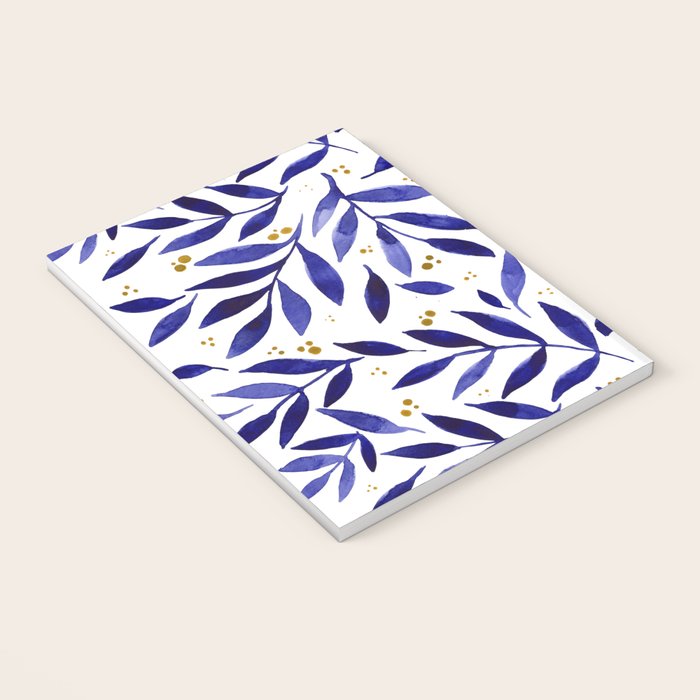 Pretty watercolor branches - blue and yellow Notebook Gallery Image 3