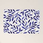 Pretty watercolor branches - blue and yellow Welcome Mat Gallery Image 1