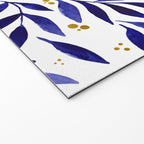 Pretty watercolor branches - blue and yellow Welcome Mat Gallery Image 2