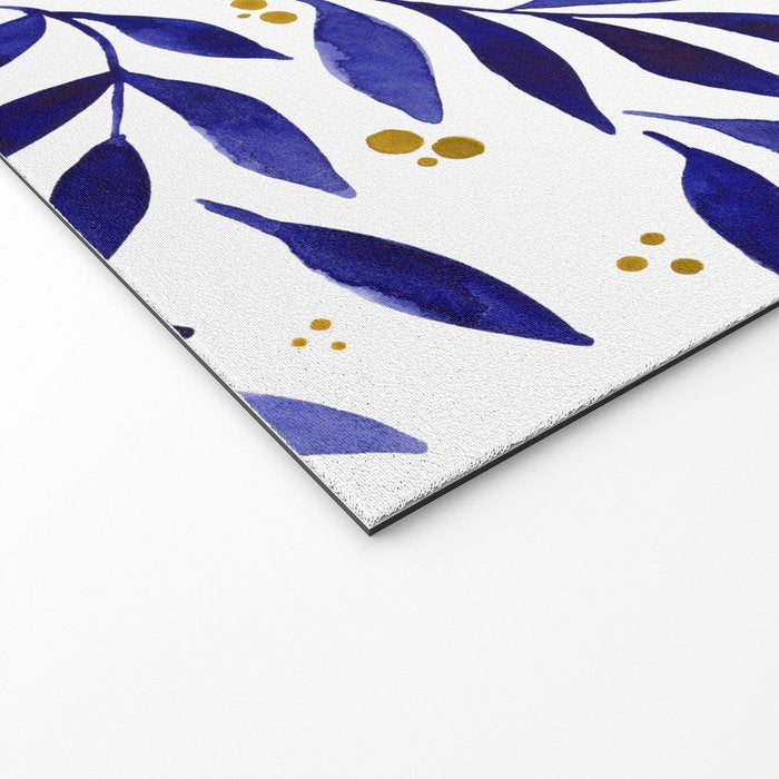 Pretty watercolor branches - blue and yellow Welcome Mat Gallery Image 2