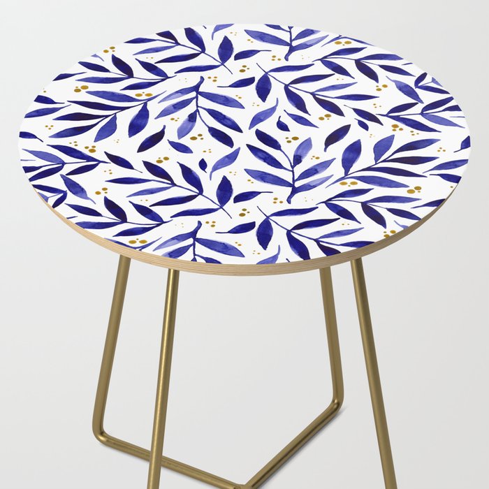 Pretty watercolor branches - blue and yellow Side Table Gallery Image 2