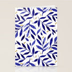 Pretty watercolor branches - blue and yellow Stationery Card Gallery Image 2