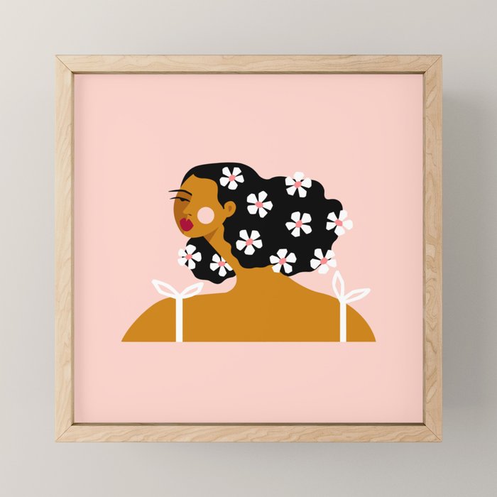 Flowers In Hair Mini Art Print Gallery Image 1