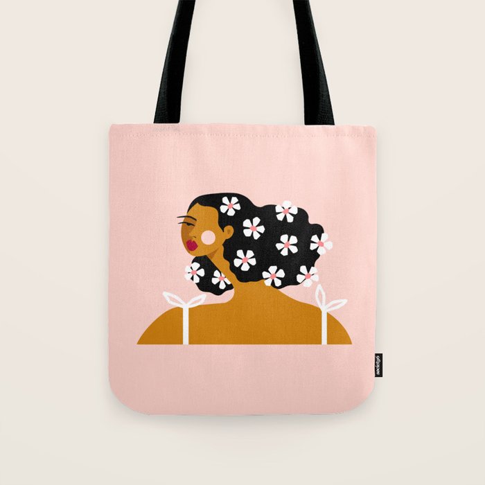 Flowers In Hair Tote Bag Gallery Image 1
