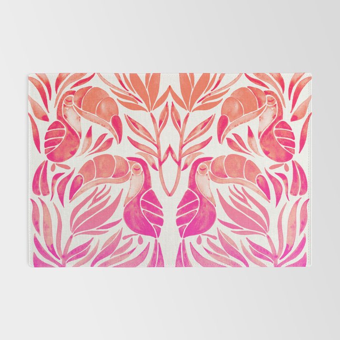 Tropical Toucans - Pink OmbrÃ© Palette Rug Gallery Image 2