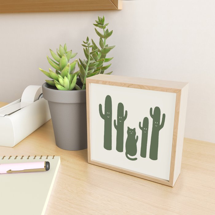 Hidden cat 55g green CATus Mini Art Print Gallery Image 2