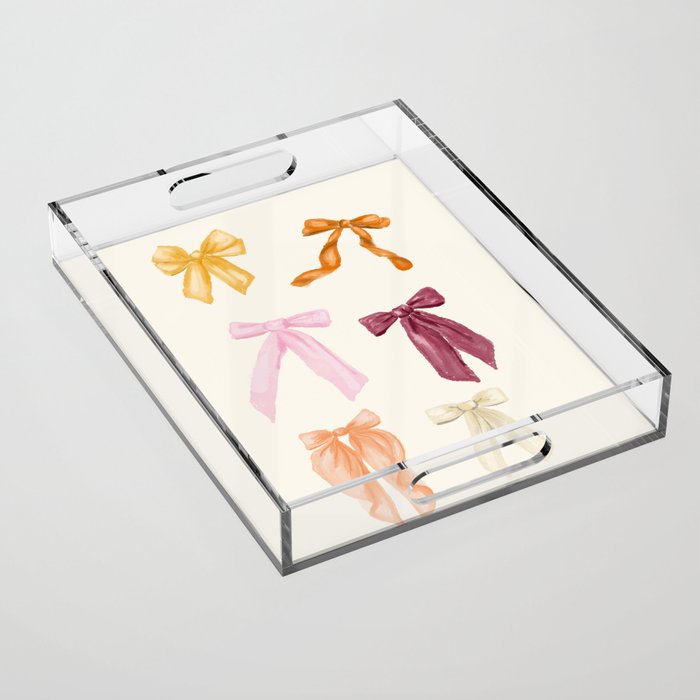Pastel Watercolor Bow Ties Acrylic Tray Gallery Image 1