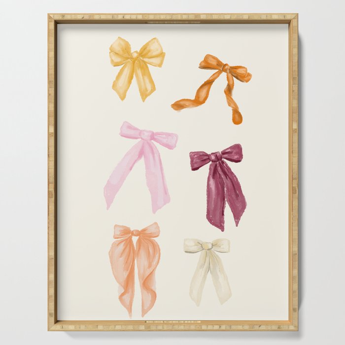 Pastel Watercolor Bow Ties Serving Tray Gallery Image 1