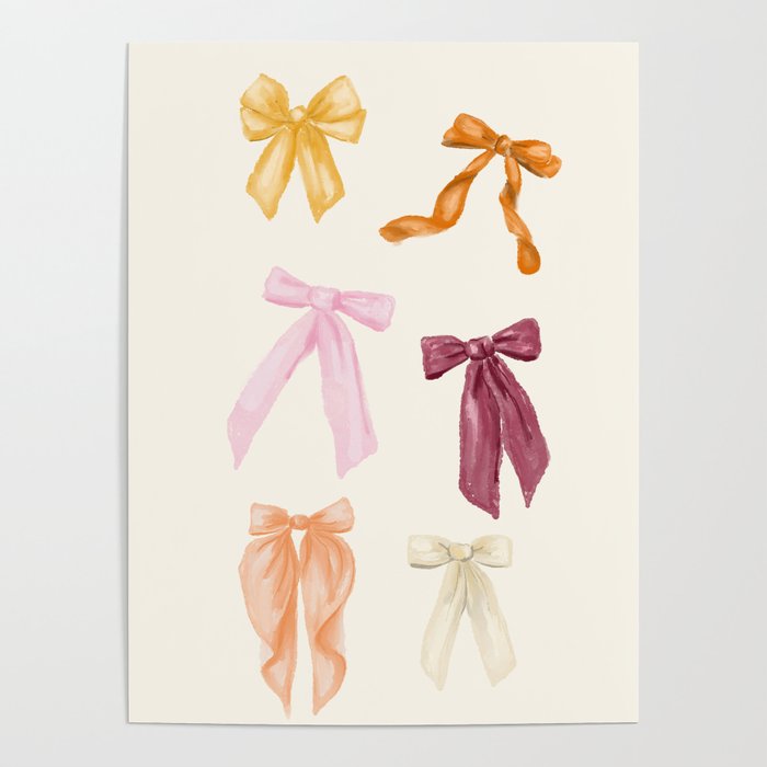 Pastel Watercolor Bow Ties Poster Gallery Image 4
