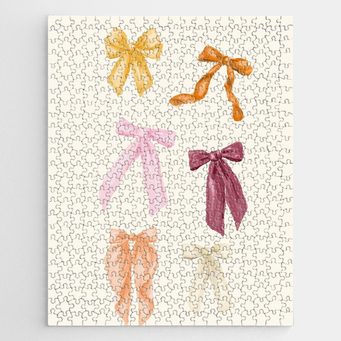 Pastel Watercolor Bow Ties Jigsaw Puzzle Gallery Image 1