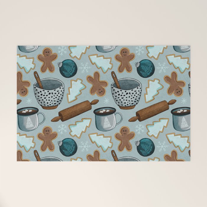 Christmas Baking, Christmas Cookies, Sugar Cookies, Gingerbread Man Welcome Mat Gallery Image 1