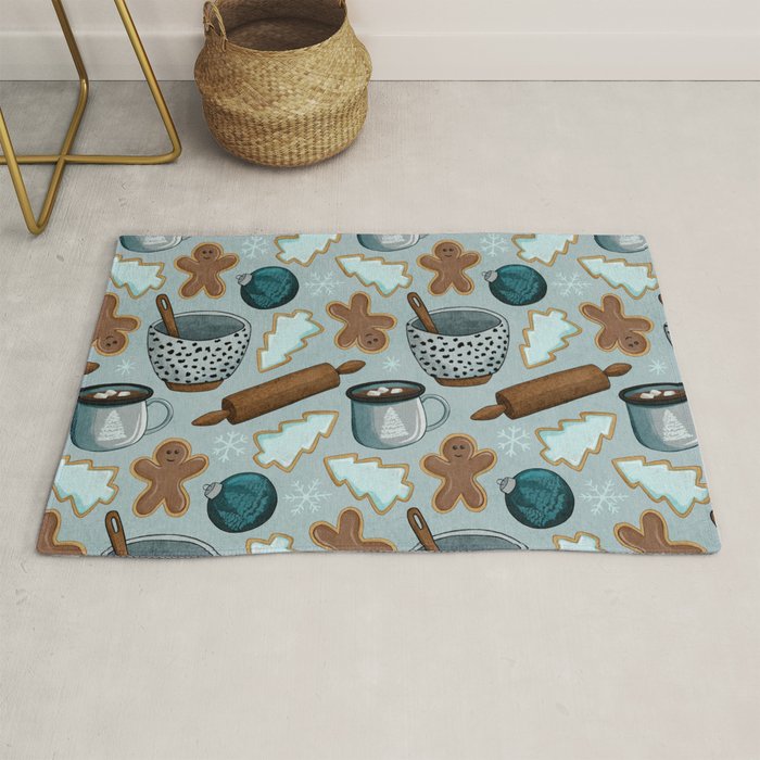 Christmas Baking, Christmas Cookies, Sugar Cookies, Gingerbread Man Rug Gallery Image 1