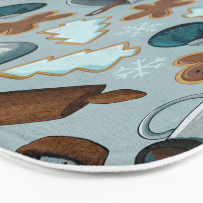 Christmas Baking, Christmas Cookies, Sugar Cookies, Gingerbread Man Bath Mat Gallery Image 3