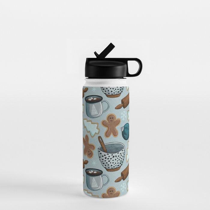 Christmas Baking, Christmas Cookies, Sugar Cookies, Gingerbread Man Water Bottle Gallery Image 1