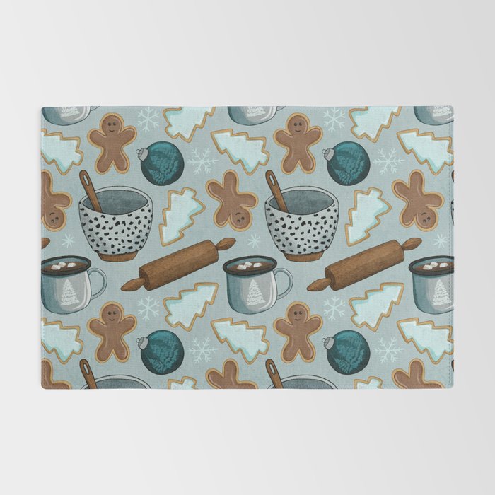 Christmas Baking, Christmas Cookies, Sugar Cookies, Gingerbread Man Rug Gallery Image 2