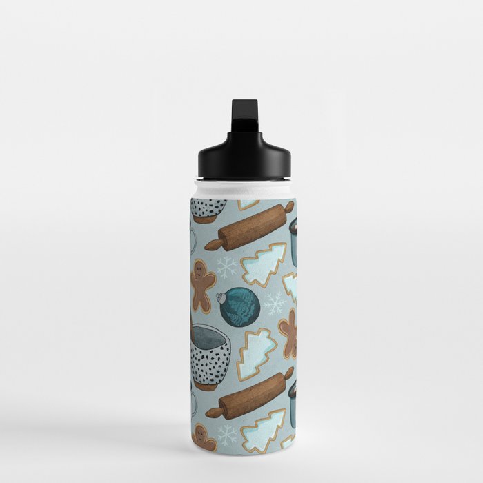 Christmas Baking, Christmas Cookies, Sugar Cookies, Gingerbread Man Water Bottle Gallery Image 3