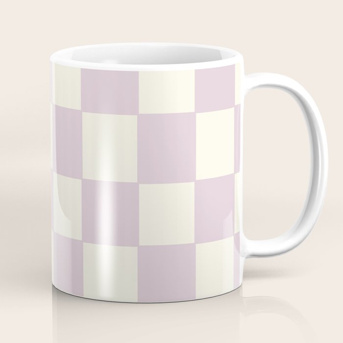 Lilac Check Pattern Coffee Mug Gallery Image 1