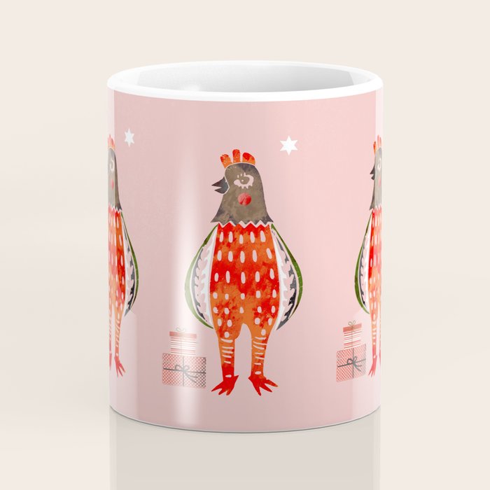 Christmas Chicken - illustration Coffee Mug Gallery Image 4