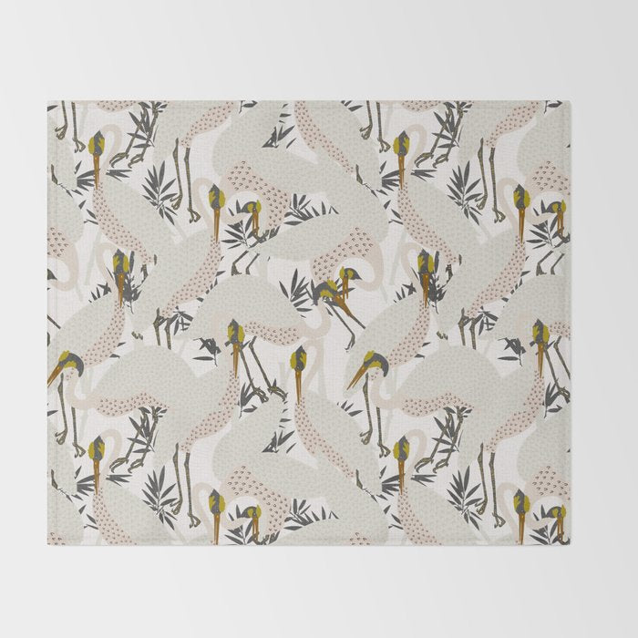 HERON WHITE Throw Blanket Gallery Image 2