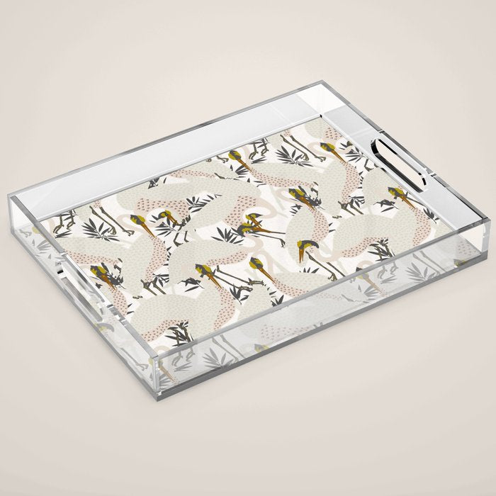 HERON WHITE Acrylic Tray Gallery Image 1