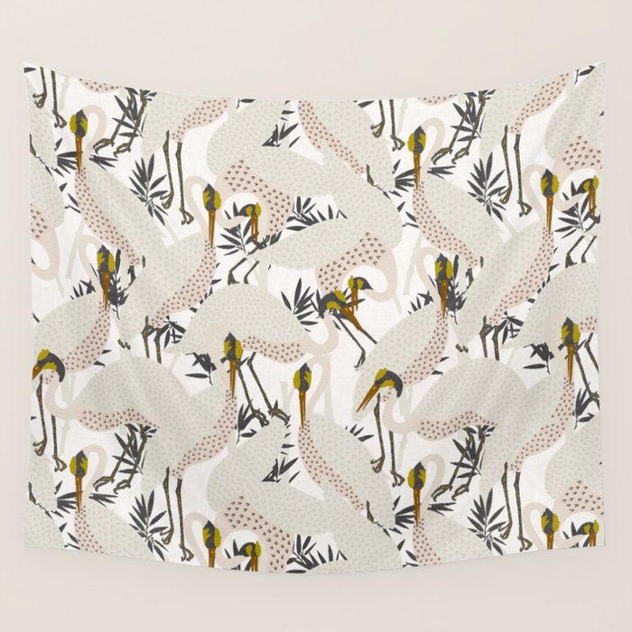 HERON WHITE Wall Tapestry Gallery Image 4