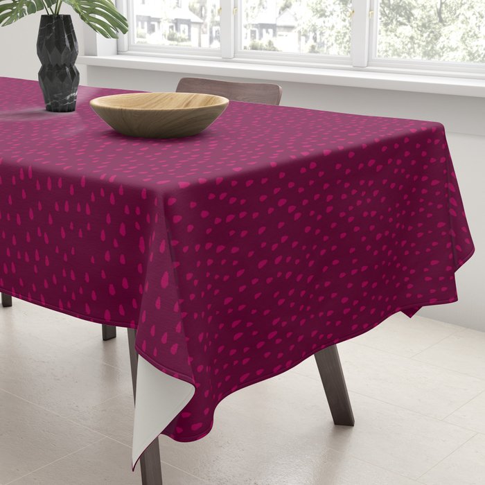 Raspberry Paint Drops Tablecloth Gallery Image 3