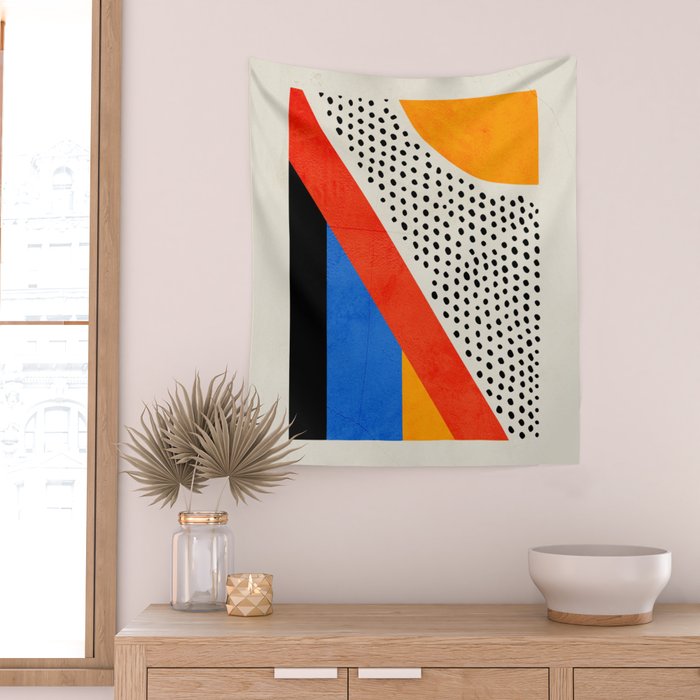 Mid Century Abstract Landscape Wall Tapestry Gallery Image 2