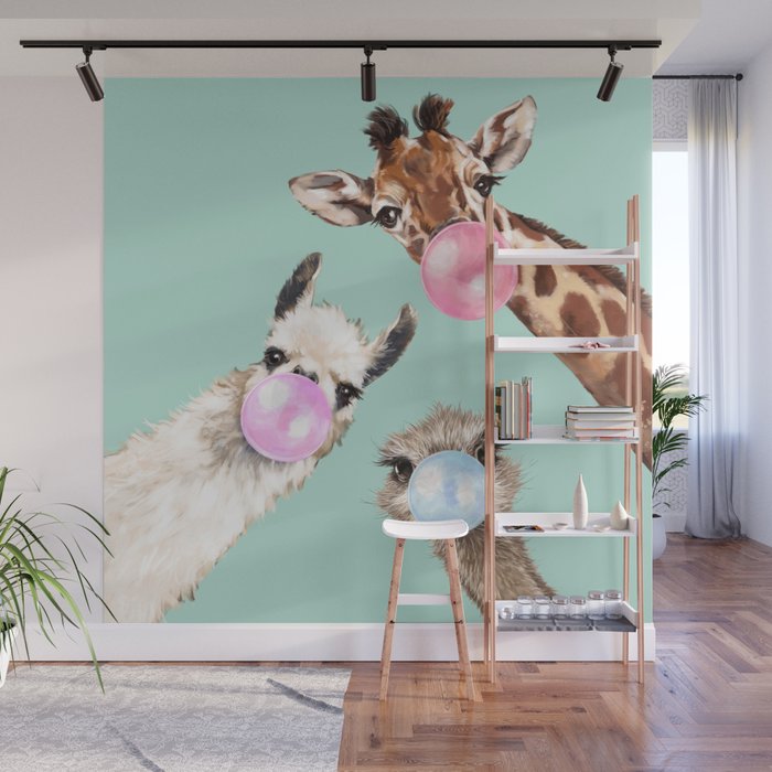 Bubblegum Gangs in Green Wall Mural Gallery Image 1