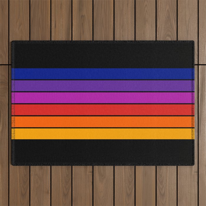Black Rainbow Tunnel Outdoor Rug Gallery Image 1