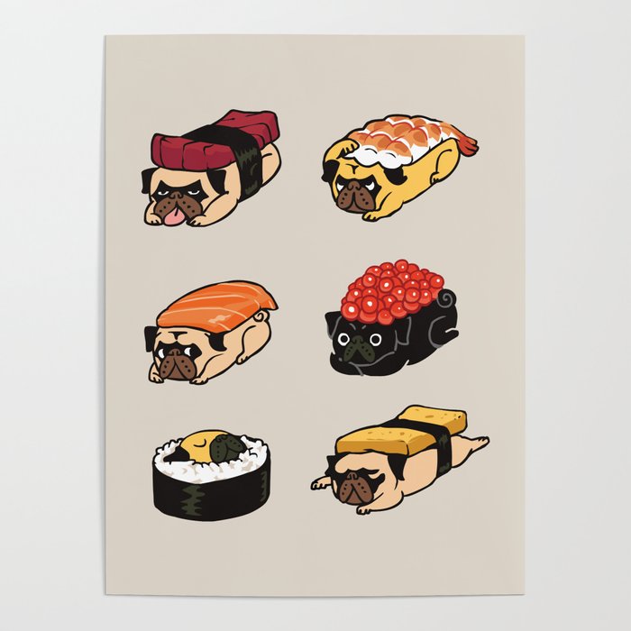 Sushi Pug Poster Gallery Image 1
