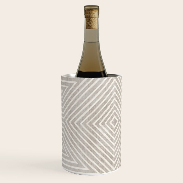 Minimalist Modern Beige Lines OpArt Wine Chiller Gallery Image 3