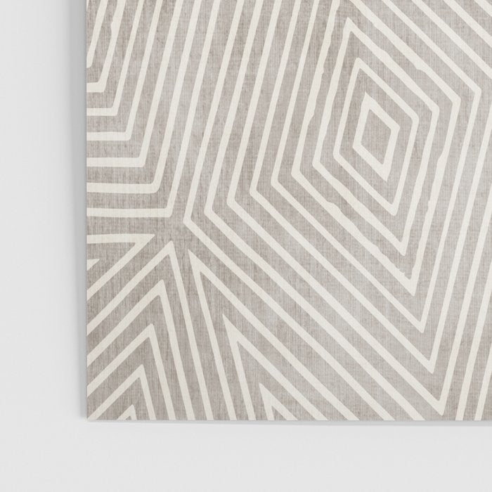 Minimalist Modern Beige Lines OpArt Poster Gallery Image 3