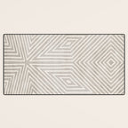 Minimalist Modern Beige Lines OpArt Desk Mat Gallery Image 3