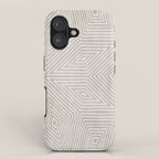 Minimalist Modern Beige Lines OpArt iPhone Case Gallery Image 1