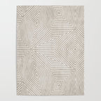 Minimalist Modern Beige Lines OpArt Poster Gallery Image 4